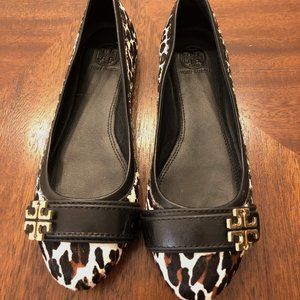 Tory Burch Pony Hair Leopard Print Ballet Flats